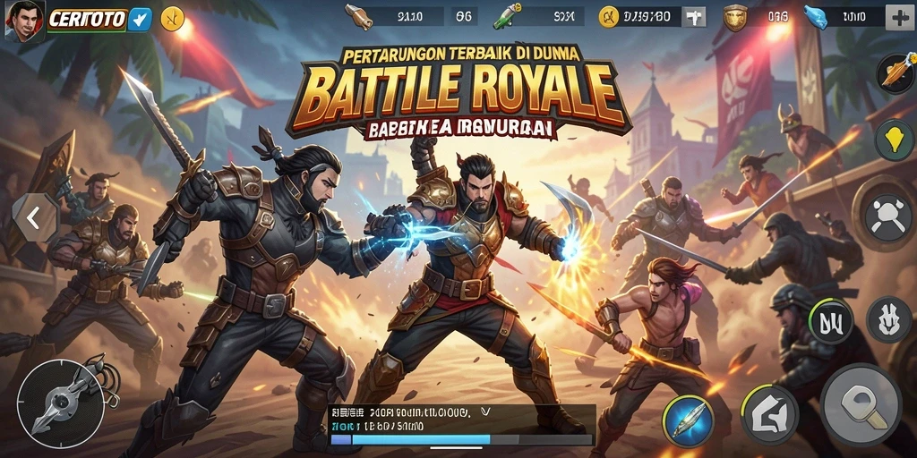 Tampilan gameplay seru dalam pertempuran Battle Royale.