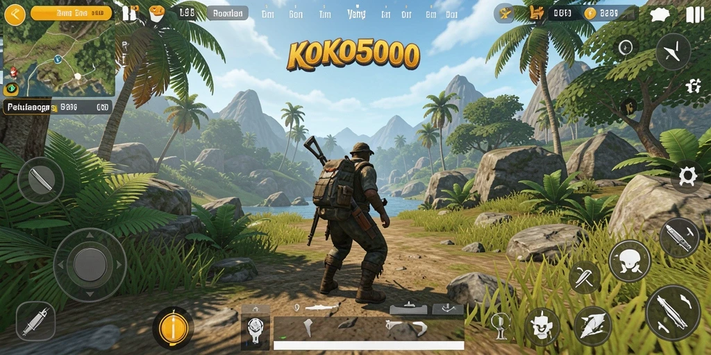 Gameplay KOKO5000 menampilkan petualangan seru di dunia terbuka yang luas.