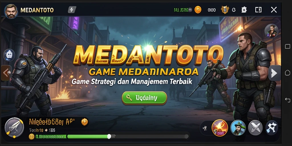 Tampilan gameplay <strong>MEDANTOTO</strong> dengan pertempuran strategis yang intens.