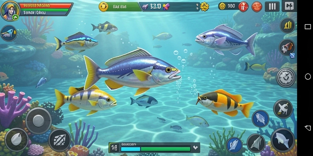 Screenshot MPOID menampilkan gameplay seru Tembak Ikan.