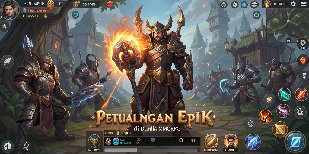 Tampilan gameplay RPGAME yang menarik, menampilkan pertarungan seru di dunia fantasi.