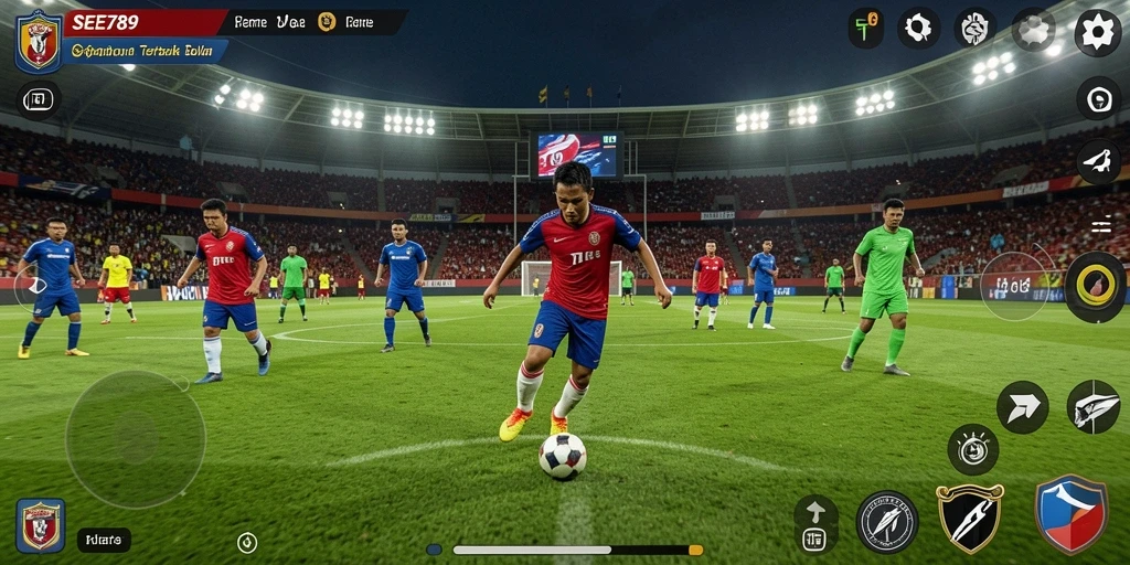 Screenshot <strong>SEE789</strong> menampilkan aksi mendebarkan di lapangan sepak bola.
