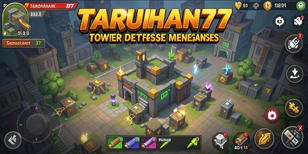 Tampilan menawan dari gameplay Tower Defense TARUHAN77 yang penuh aksi.