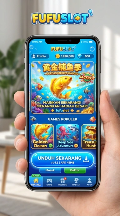 Tampilan menarik dan navigasi yang mudah di aplikasi fufuslot.